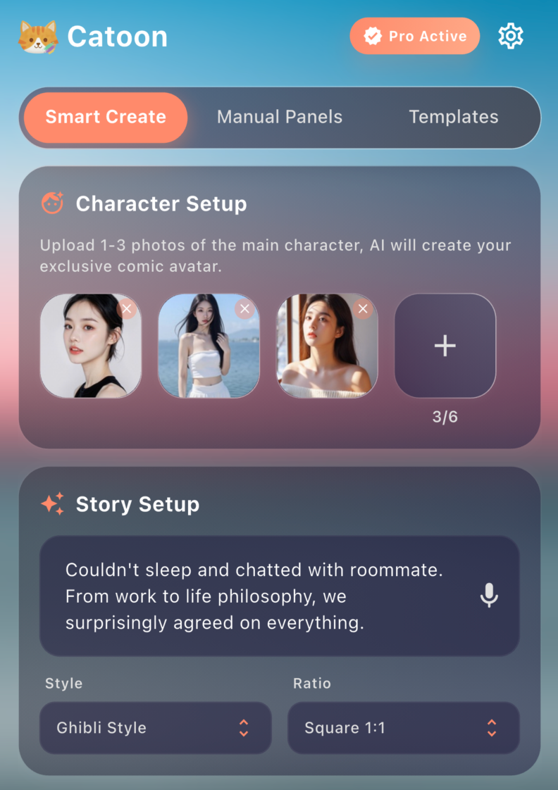 Catoon AI Comic Creator App